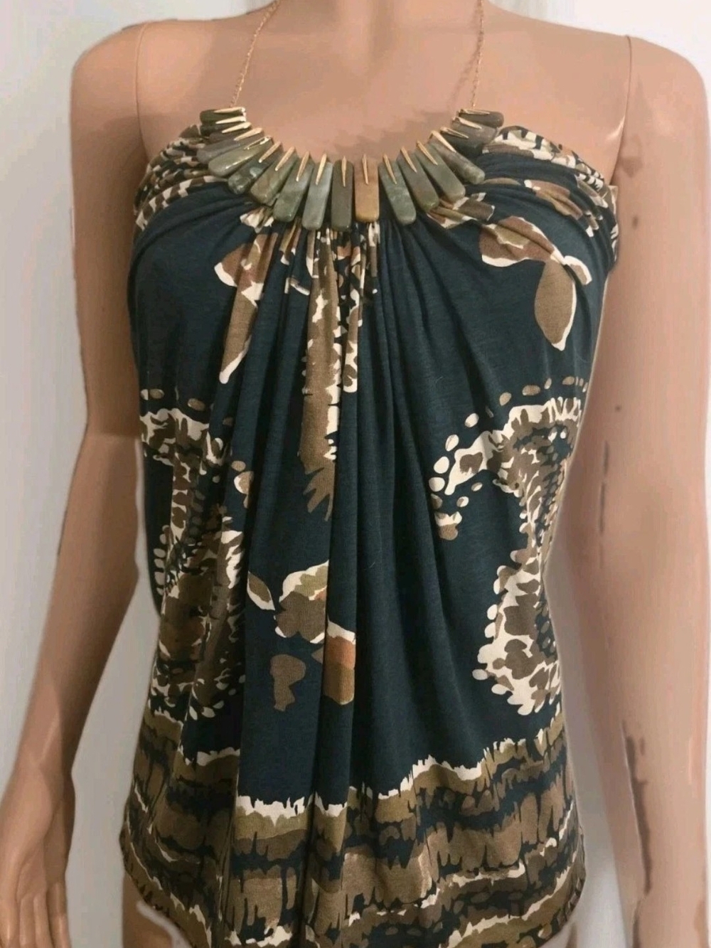 Rare Sky Clothing Jewel Neck Halter Top